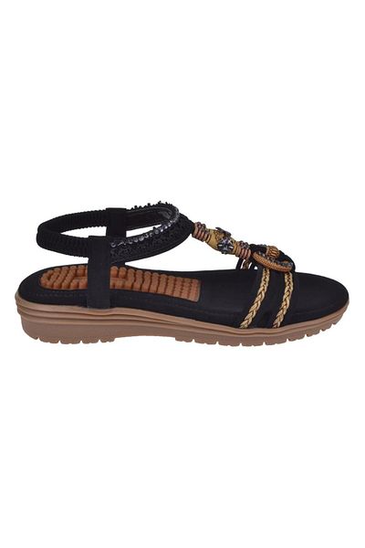 Guja Sandale de damă Comfort cu detalii în piatră Gj-24y120-4 Negru