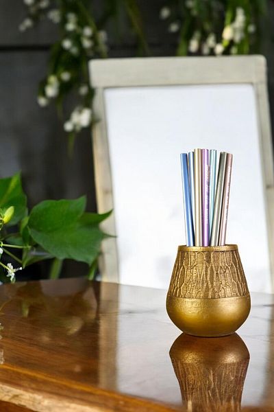 Evene Gold Antique Colored Pen Holder Organizer - Rotating Model 3