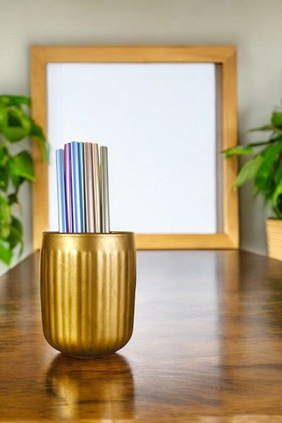 Evene Gold Antique Colored Pen Holder Organizer - Desk Pen Holder Model 11