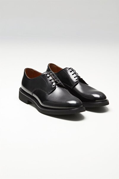 Doucals Siyah Bağcıklı Deri Ayakkabı