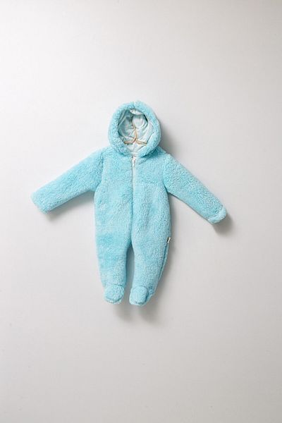 Tongs Baby Salopeta plusata de iarna pentru bebelusi, Tongs Baby, captusita cu fermoar, turcoaz