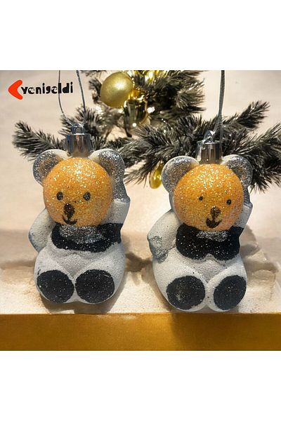 Yenigeldi New Year's Teddy Bear and Tree Ornament - Festive Decor and Winter Holiday Ornament T54