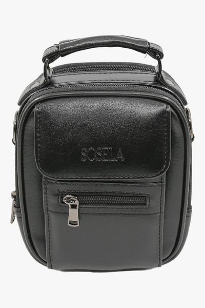 SOSELA 45-3021 حقيبة يد رجالية سوداء مع حجرة مسدس