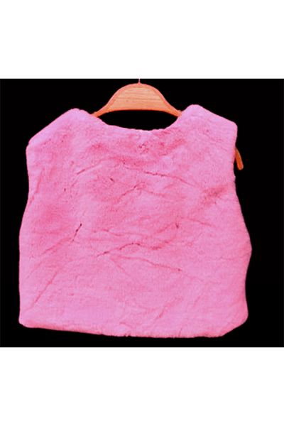 Elayza Girl's Pompon Lined Plush Vest