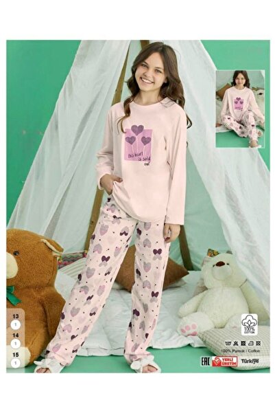 İpek Girl's Long Sleeve 100% Cotton Pajama Set