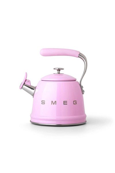 SMEG 50's Style Pink Stovetop Whistling Kettle 2.3 Lt