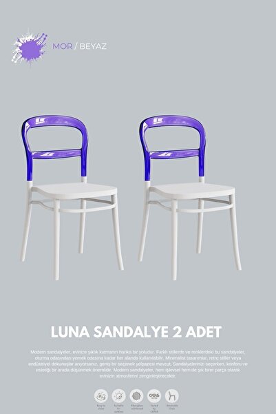 Daim Plastik LUNA  LÜX CAFE &  RESTAURANT  SANDALYESİ 2'li Set