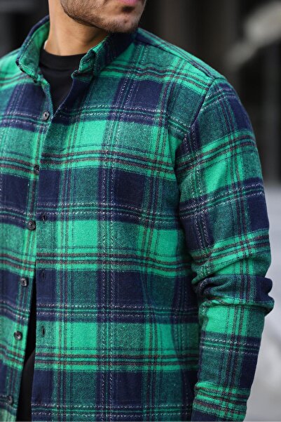 Miron Πράσινο καρό πουκάμισο ξυλοκόπο με κανονική εφαρμογή - 2450