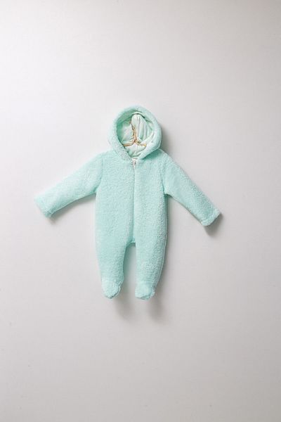 Tongs Baby Salopeta plusata de iarna pentru bebelusi, Tongs Baby, captusita cu fermoar, verde