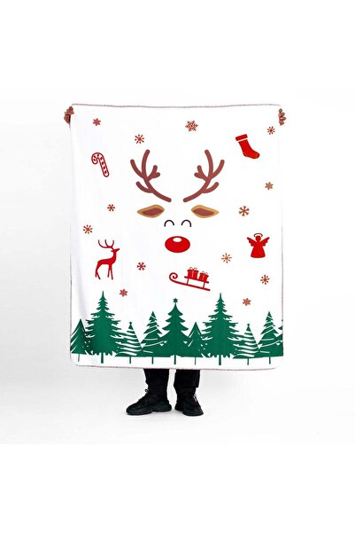 The Lucid Lab Yılbaşı Geyikli Polar Tv Battaniyesi