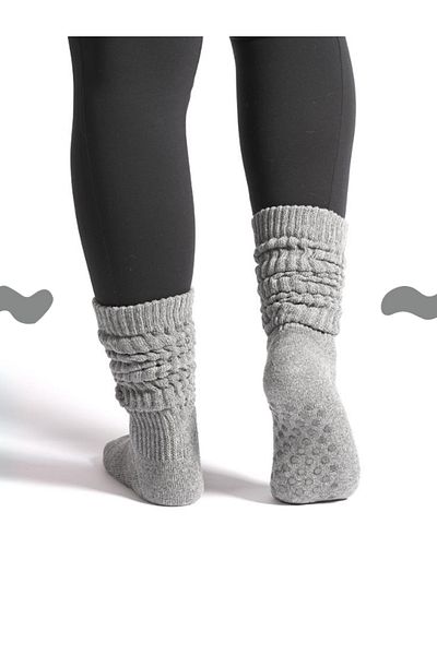 Muse Of Socks Sweetness Light Gray Anti-Slip Leggings Socks