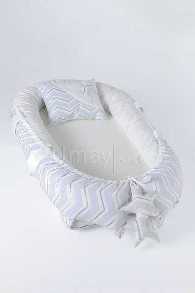 Umaybebek سرير نوم للأطفال بعمر 0-2 سنة - سرير أطفال متعرج أزرق