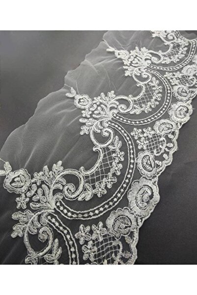 FASHİON DANTEL French Lace Guipure Shawl Pattern 23 cm Off White