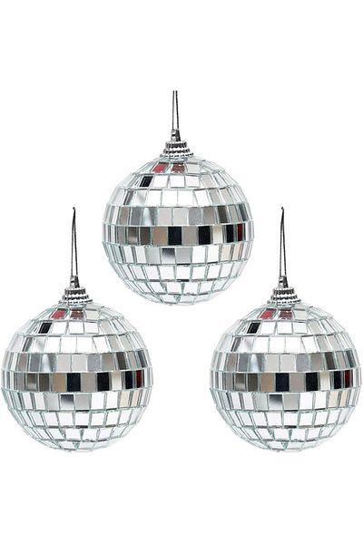 kidspartim Disco Ball Mirrored Silver - Σετ 8 cm 3 τεμ