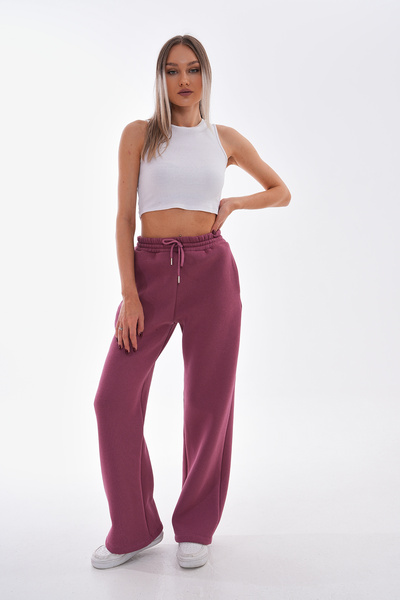 kallima Αποξηραμένο τριαντάφυλλο Χειμερινό χοντρό ρολό με φλις εσωτερικά ψηλόμεσο φαρδύ πόδι με κορδόνια κρυφές τσέπες