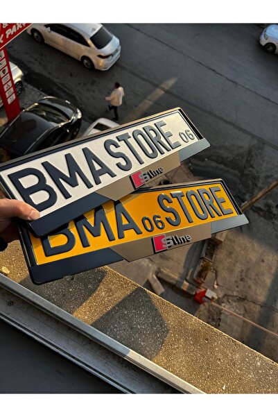 BMASTORE06 AUDİ SLINE  Uyumlu MAT Model Pleksi Plakalık (1Çift,2Adet)