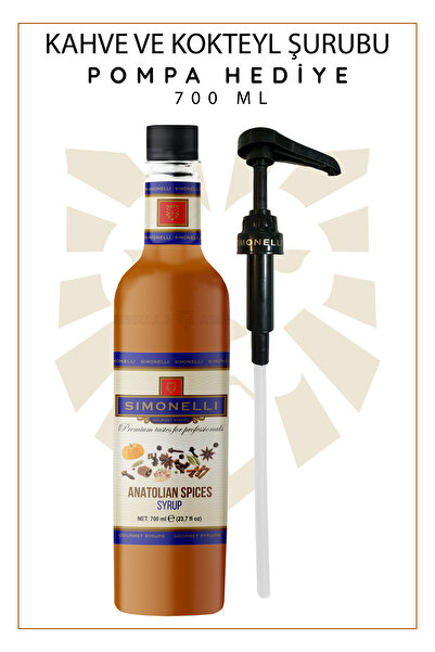 Simonelli Kahve Ve Kokteyl Şurubu Anatolian Spice Aromalı 700 ml Pompa Hediyeli
