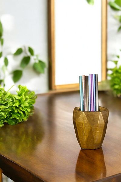 Evene Gold Antique Colored Pen Holder Desk Organizer - Model 2