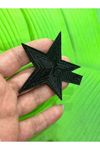 Gönülden Tasarım DALLAS PISANO EMBLEM CRNE ZVEZDE ŠIVANJE APLIKACIJA 8X7 CM