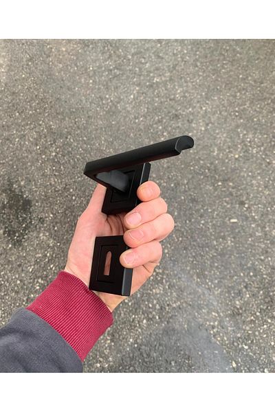 ARON Sofuoğlu Luxury Nil Square Badge (Room) Type Matte Black Door Handle Aluminum / Steel