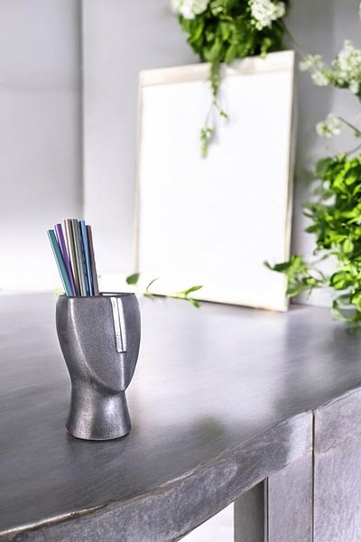 Evene Silver Antique Colored Pen Holder Organizer - Desk Pen Holder Model 23
