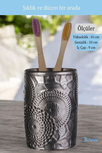 Evene Toothbrush Holder Toothbrush Holder Toothbrush Stand Toothbrush Holder Silver Antique Model 12