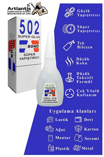 Artlantis 502 Japon Yapıştırıcı 1 Adet 20 gr Hızlı Yapıştırıcı Evobond 502 Sü...