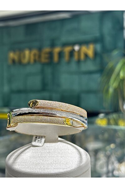 NURETTİN Kuyumculuk 14 Ayar Altın Üç Renk Kelepçe Bilezik