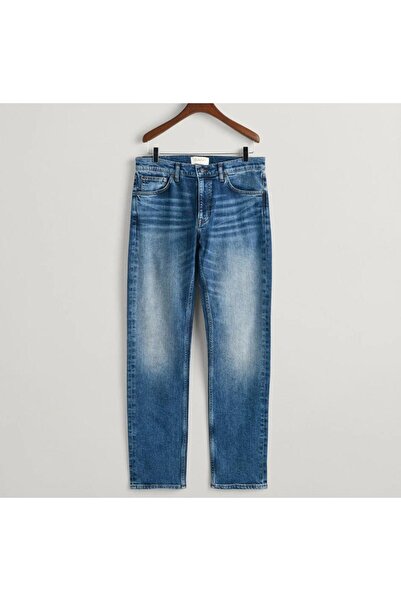 Gant Erkek Mavi Slim Fit Jean Pantolon