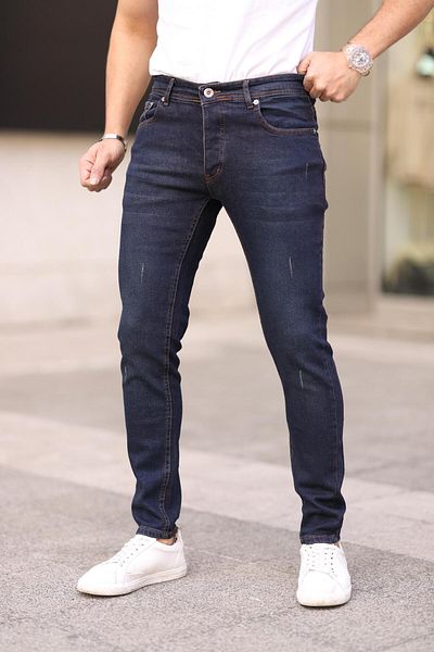 ENERJİN Ανδρικό παντελόνι Skinny Fit Lycra καφέ απόχρωση με νύχια