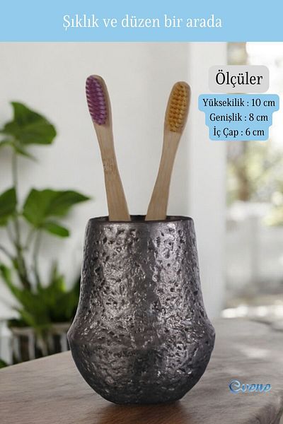 Evene Toothbrush Holder - Silver Antique Color Model 15, Holder Stand