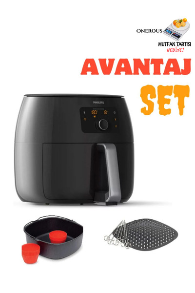 Philips Xxl 7,3 Lt Kızartma, Fırınlama Izgara, Tüm Aksesuarlar Içinde Avantaj Set Airfryer