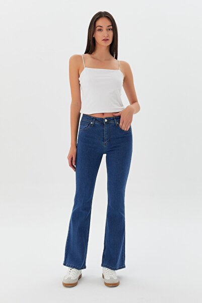 Shopping Shop Pantaloni cu picioare largi ALBASTRU