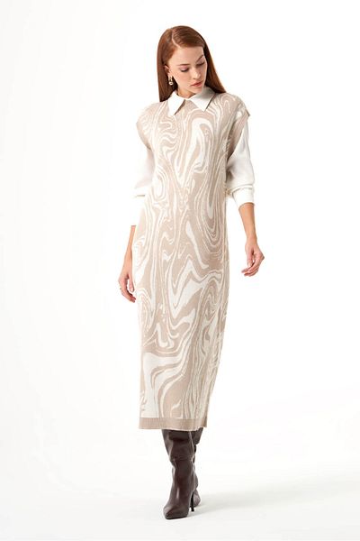 Mizalle Special Patterned Knitwear Stone Dress