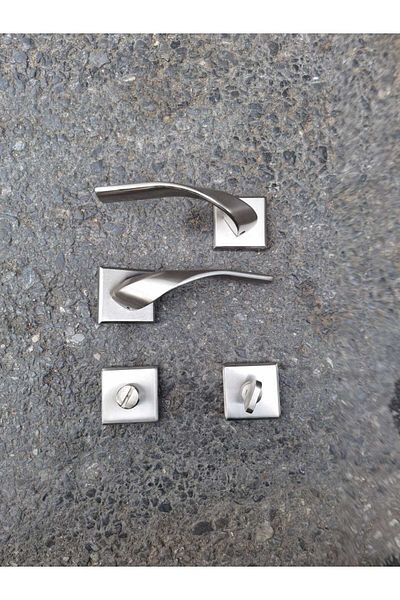 ARON New Luxurious Solar Inox Badge (Bad-Wc) Type Door Handle Front 1 Set