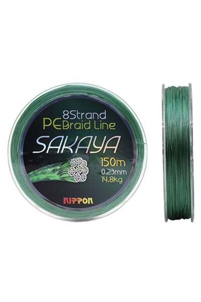 NIPPON خيط صيد ساكايا 150 متر 8X أخضر داكن
