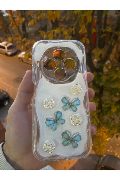 AQUA AKSESUAR حافظة متوافقة مع هاتف Xiaomi Redmi 14C، غطاء شفاف بحواف منقوشة ...