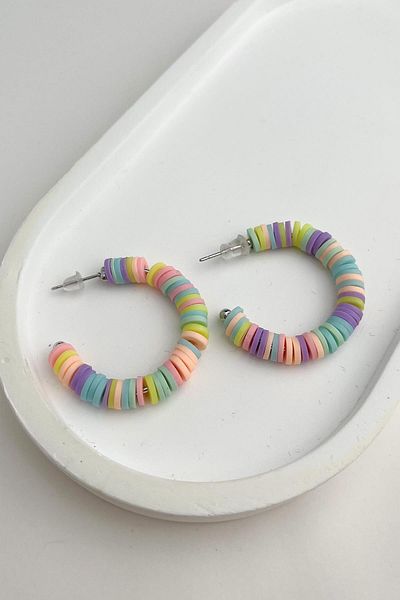Modex Soft Colorful Fimo Hoop Earrings (3cm)
