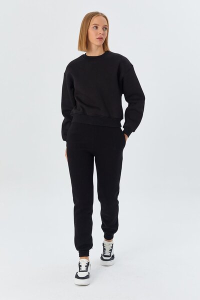 Shopping Shop Μαύρο Φούτερ με Στάντ - Ελαστικά Πόδια