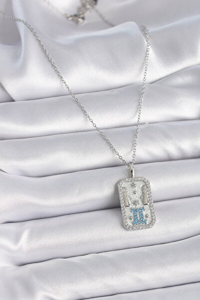 BSRE قلادة نسائية من الفضة على شكل سلسلة برج الجوزاء (فولاذ 316L)