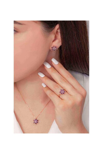 Şimal Silver 925 Ayar Gümüş Lotus 3'lü Set