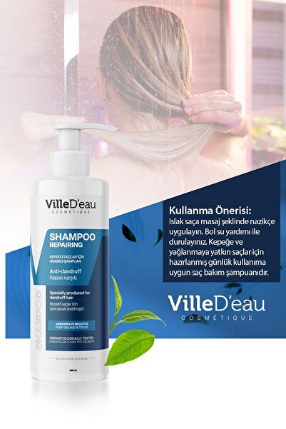 ville d'eau Kepek Ve Kaşıntılı Egzamalı Saçlar Için Onarıcı Dökülme Karşıtı - Besleyici Şampuan 400ml Unisex