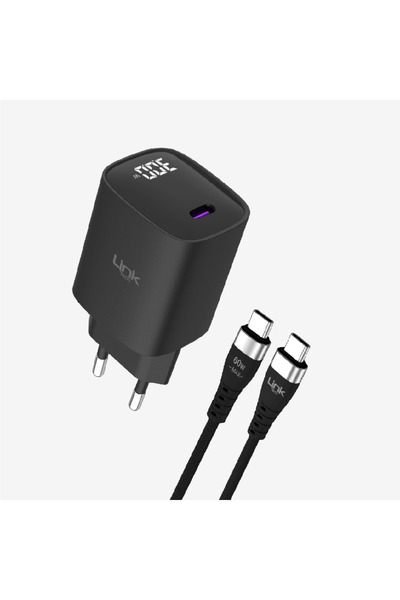 Linktech G847 Premium KVK GARANTİLİ Type-C Cable Mini 30W USB-C Super SI Charger