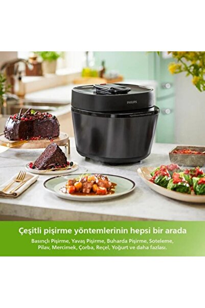 Philips All In One Cooker Çok Amaçlı Basınçlı Pişirici, Düdüklü Tencere 5l, Luciole Lambader Hediye!
