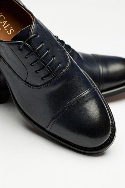 Doucals Lacivert Bağcıklı Klasik Deri Ayakkabı