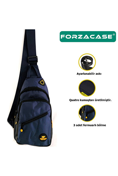 Forzacase Унісекс водонепроникна сумка з 3 відділеннями, нагрудна та спинна, з відстібними навушниками Quatro FC868