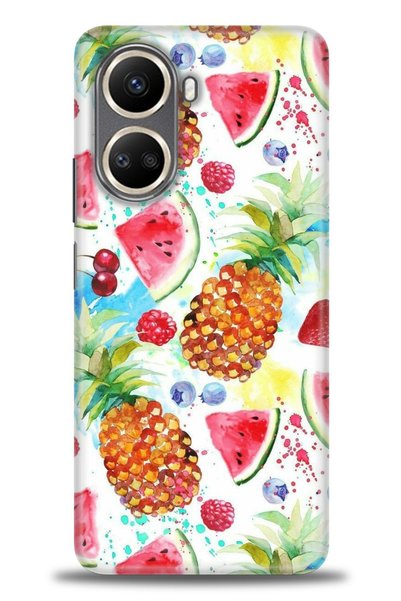 MRCİLETİSİM Realme C55 Case Hd Printed Case - Fruits + Full Screen Protector