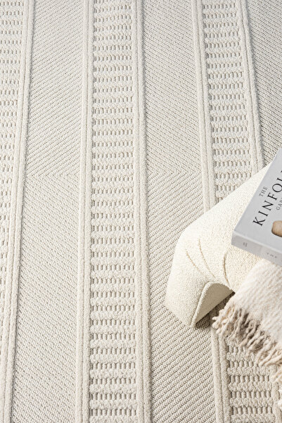 Eliz Home Krem Yumuşak Halı Salon Oturma Odası Mutfak Yatak Çocuk Odası Yolluk Dokuma Makine Halısı