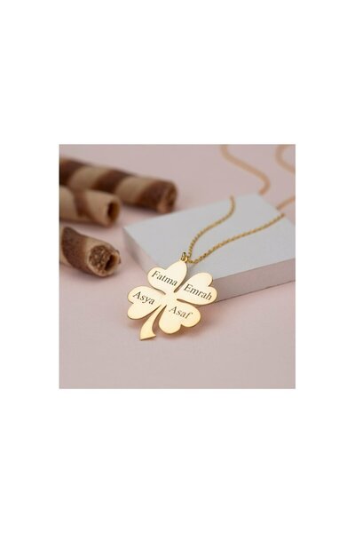 OGO SİLVER 925 Ayar Gümüş Isimli Yonca Kolye