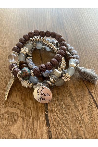 Store 4 Pieces Bohemian Vintage Beaded Bracelet Set